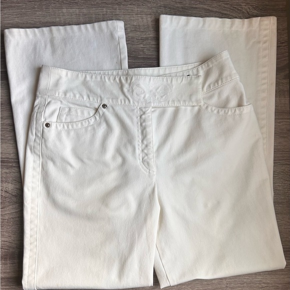 Escada Pants - Escada White Stretch Pants Women’s Size 40 (US 10) Straight Leg